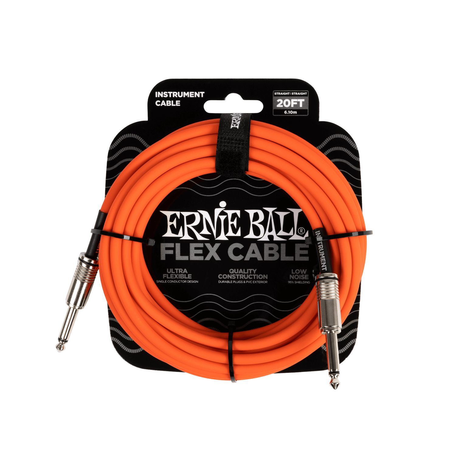 Ernie Ball Flex Instrument Cable 20ft, Orange
