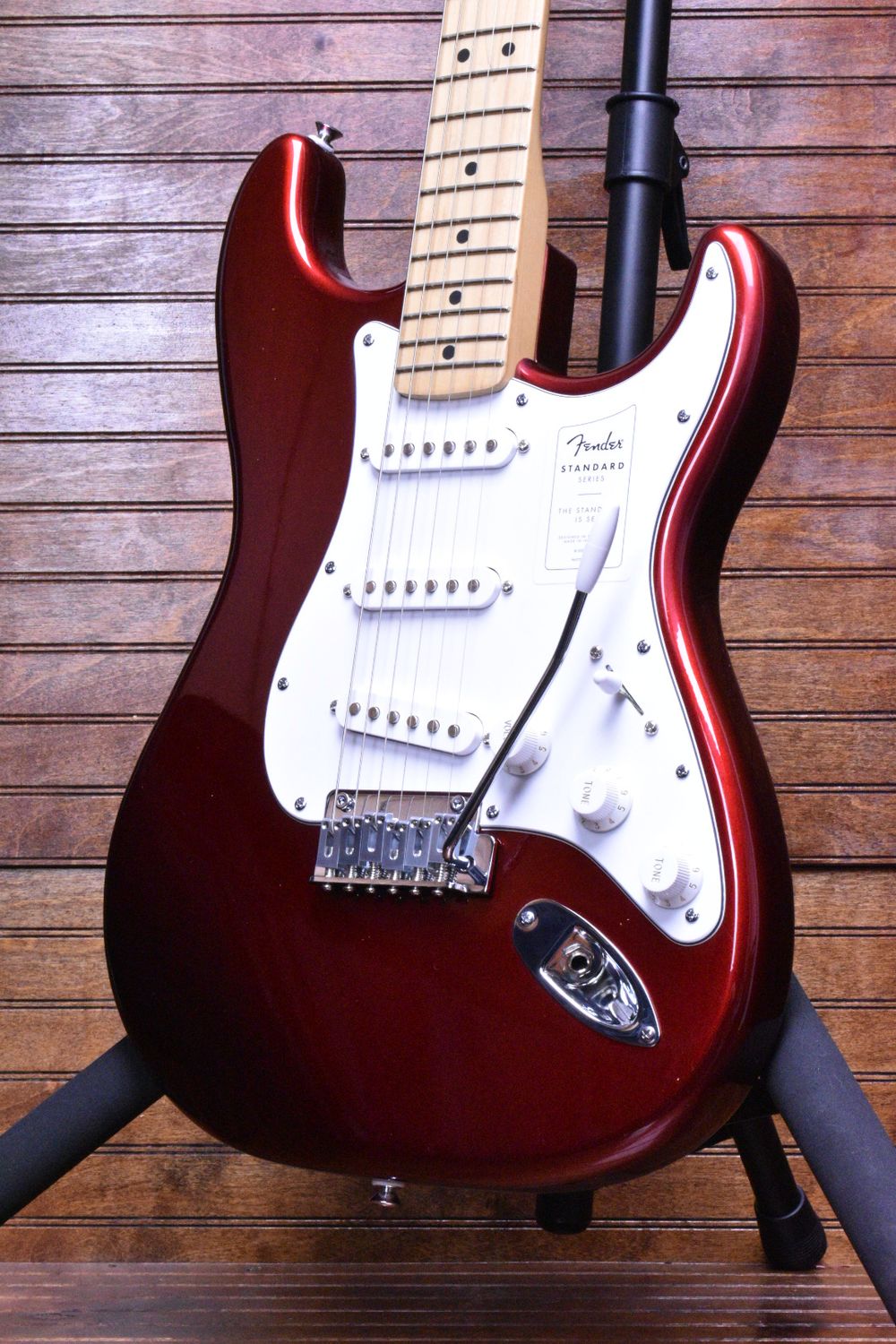 Fender Standard Stratocaster®, Maple Fingerboard, White Pickguard, Candy Cola