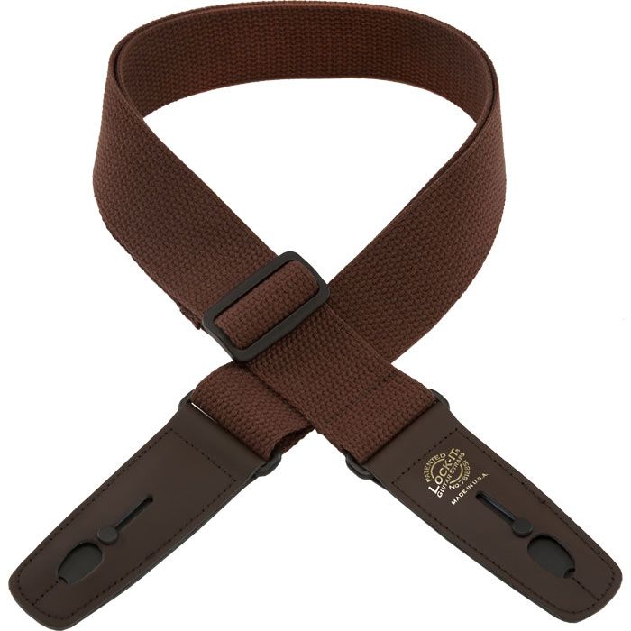 Lock-It 2" Cotton Guitar Strap, Brown