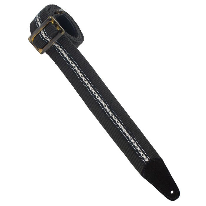 Henry Heller Tort-O Herringbone Woven Guitar Strap, Black