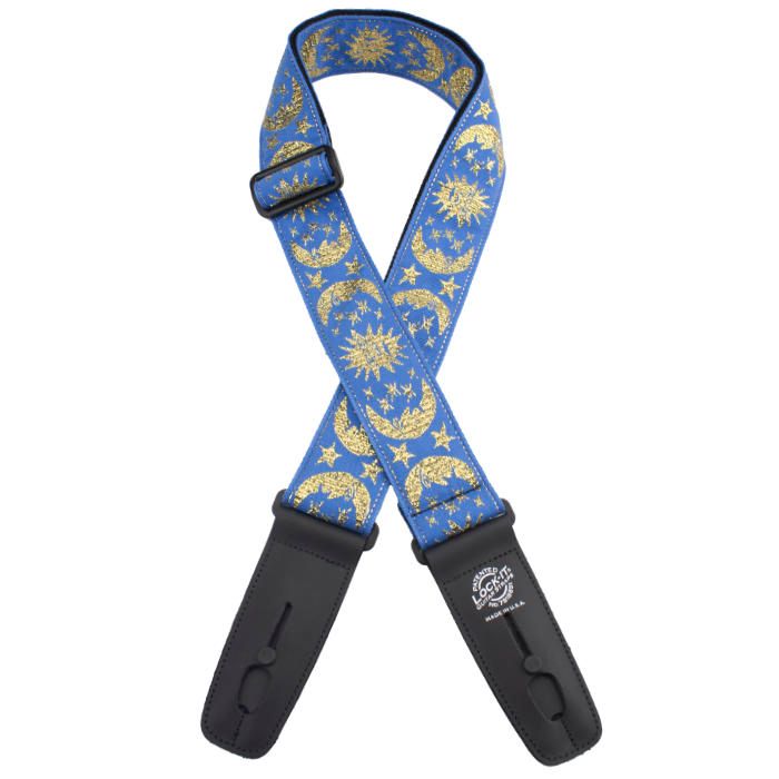 Lock-It 2"Jacquard HV22 Guitar Strap, Moon and Stars