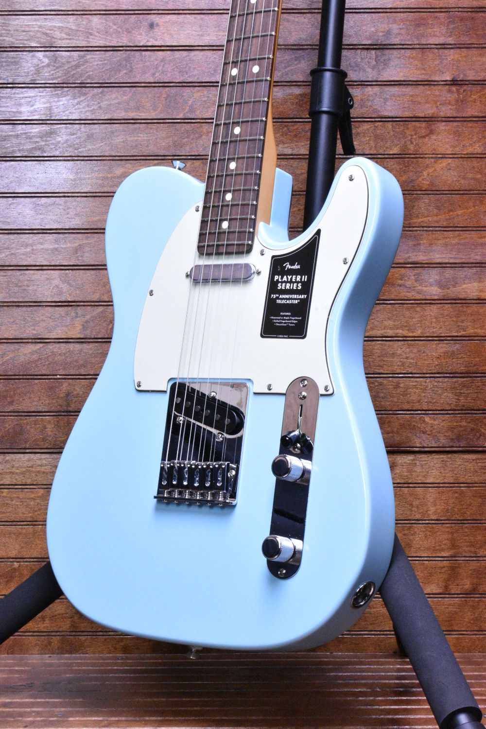 Fender 75th Anniversary Player II Telecaster®, Rosewood Fingerboard. Daphne Blue