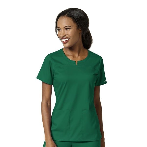 Wm 4 Pocket Notch Neck Top