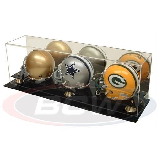 ACRYLIC TRIPLE MINI HELMET Football / Hockey DISPLAY Case BCW