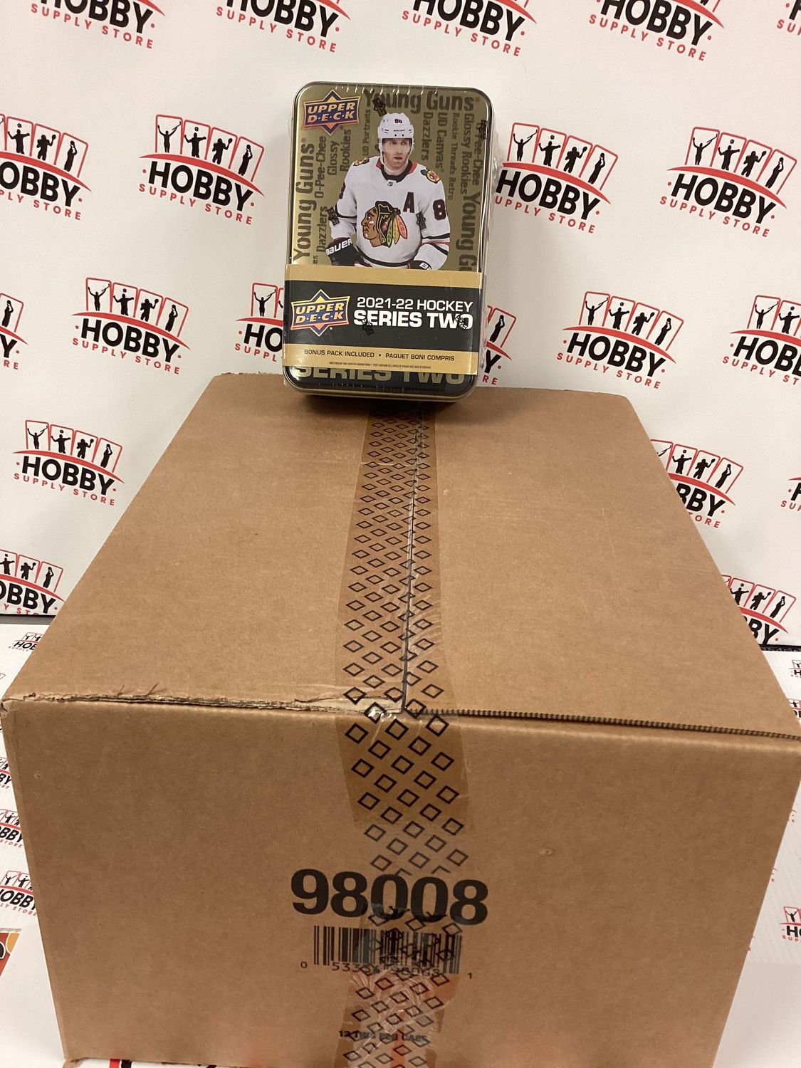 2021-22 Upper Deck Series 2 Hockey Factory Sealed Tin ( Case of 12 Tins )