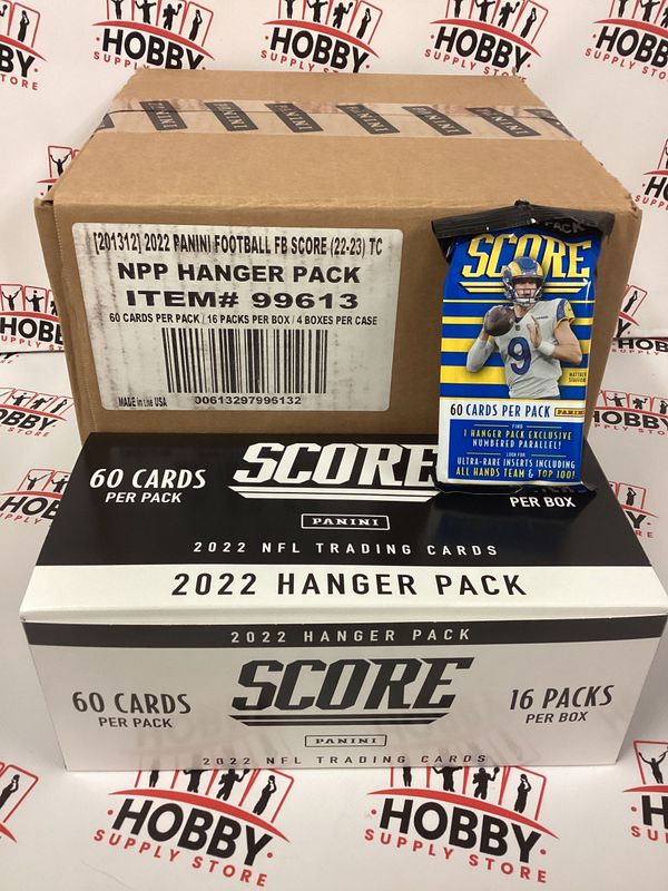 2022 SCORE NFL FOOTBALL  HANGER (60 CARD) PACK ( 16 packs per box ) ( Case of 4 boxes )