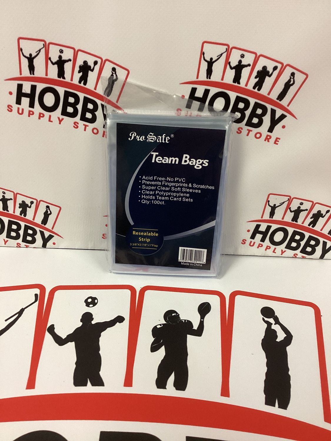 100ct Pro Safe Team Set Bags Resealable Sleeves Sealed ( Case of 100 bags )