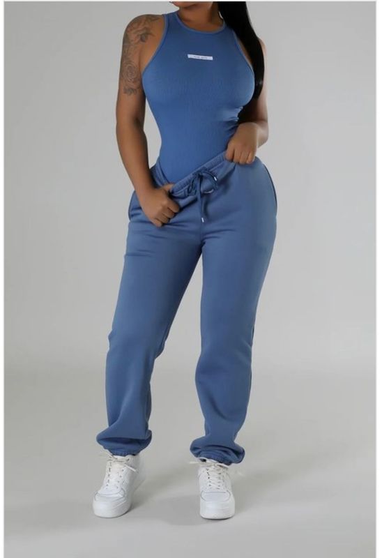 Sleeveless Bodysuit & Jogger Pant Set