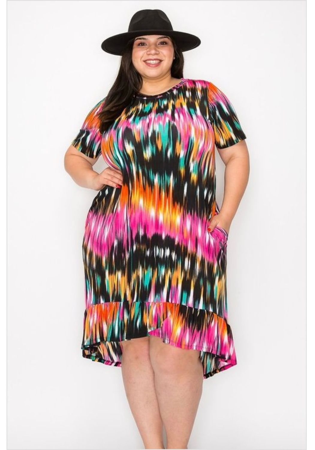 Extra Plus Size Ruffle Bottom Dress