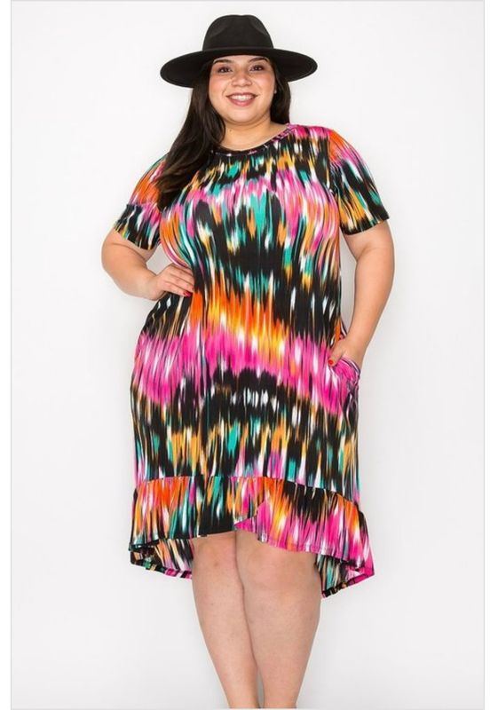 Extra Plus Size Ruffle Bottom Dress