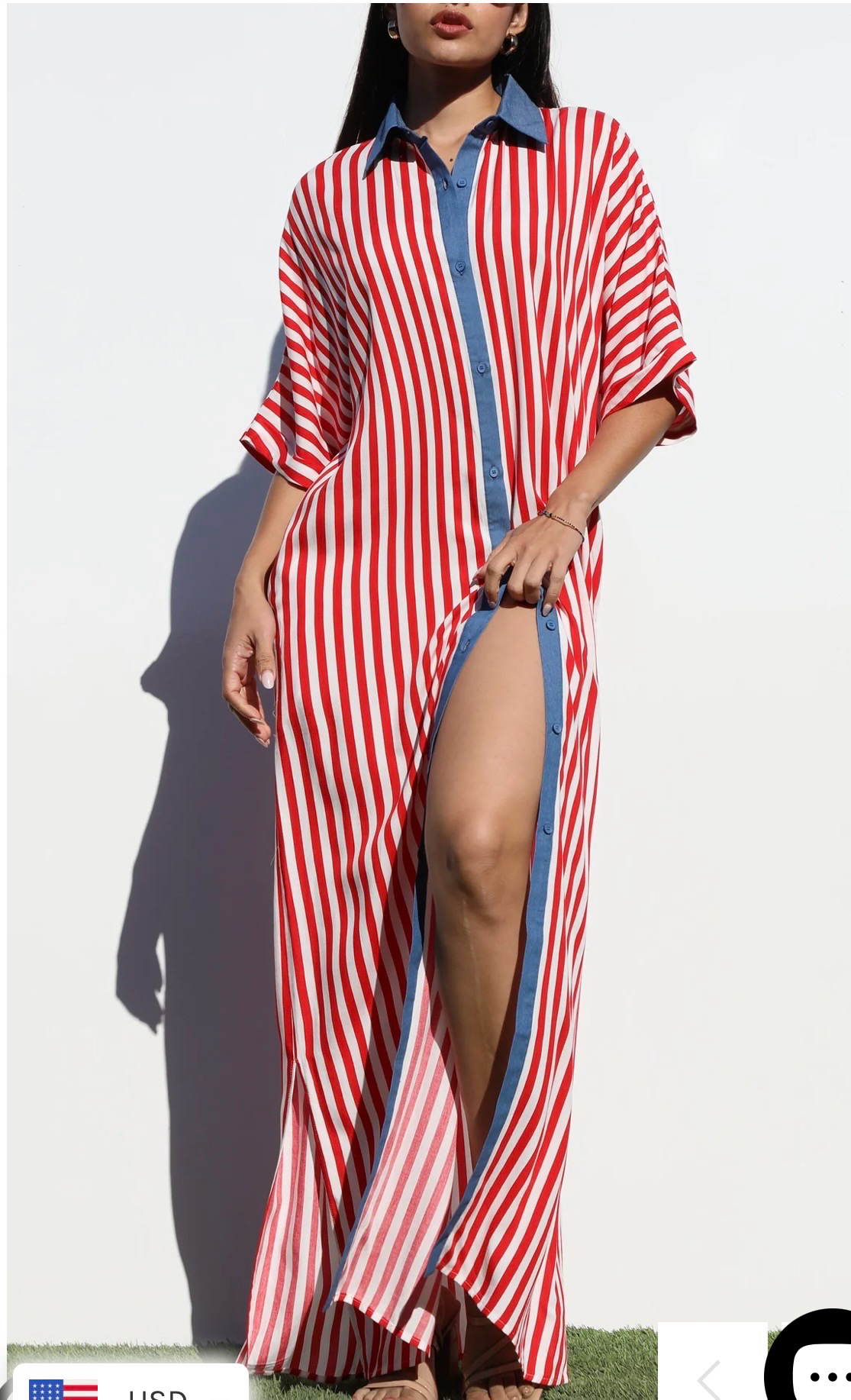 Striped Button-Down Dress