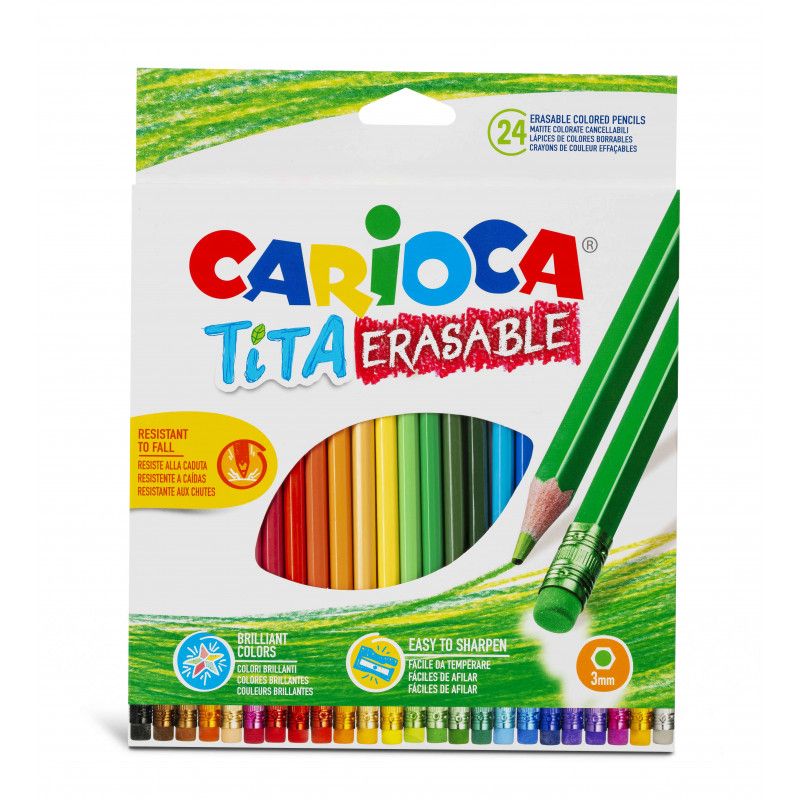 Lápiz color Carioca TITA borrable 24 piezas