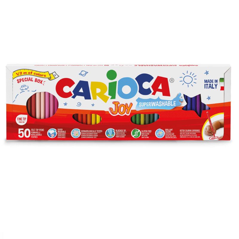 Marcador Carioca JOY MEDIO METRO punta fina c/50 piezas