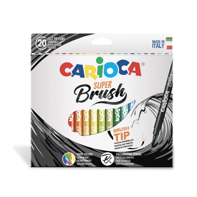 Marcador Carioca SÙPER PINCEL caja c/20 piezas