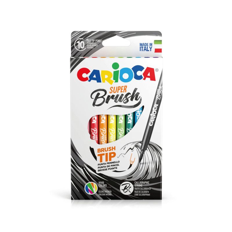 Marcador Carioca Súper PINCEL caja c/10 piezas