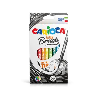 Marcador Carioca Súper PINCEL caja c/10 piezas