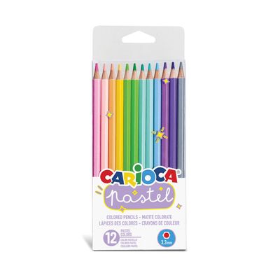 Lápiz color Carioca PASTEL estuche c/12 piezas