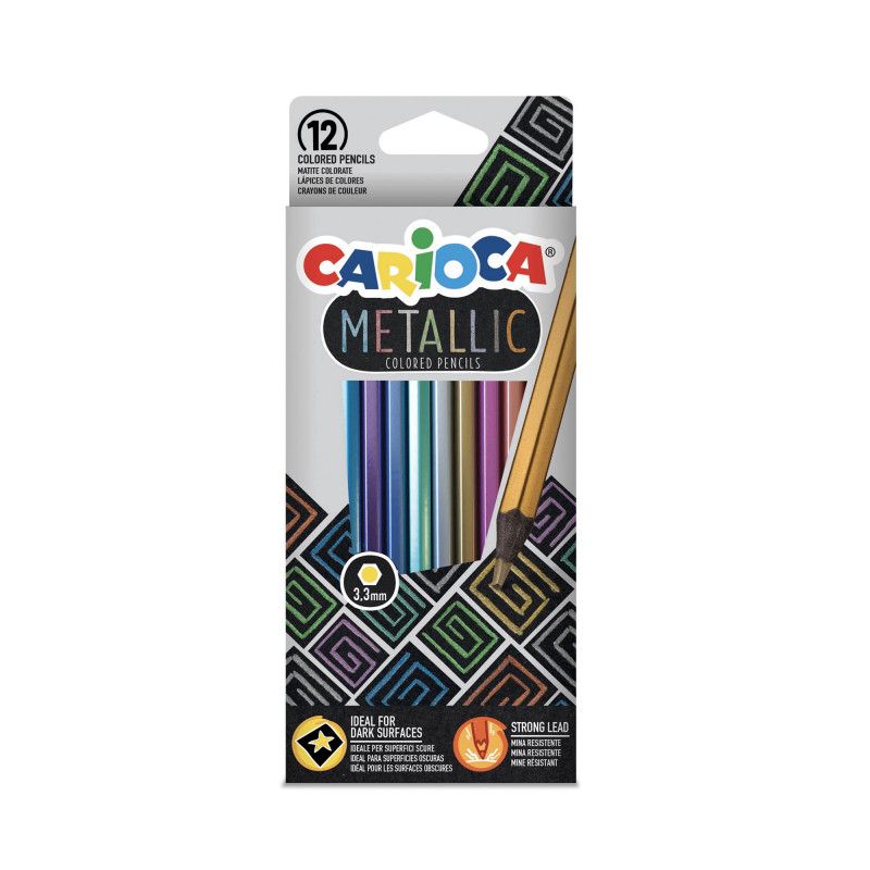 Lápiz color Carioca Metálico caja c/12 piezas