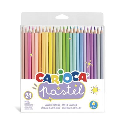 Lápiz color Carioca Pastel estuche c/24 piezas