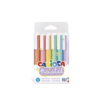Resaltador Carioca PASTEL estuche C/6 piezas