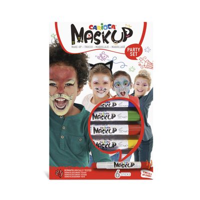 Crayón Carioca Pinta Caritas FIESTA colores básicos, estuche caja c/6 piezas