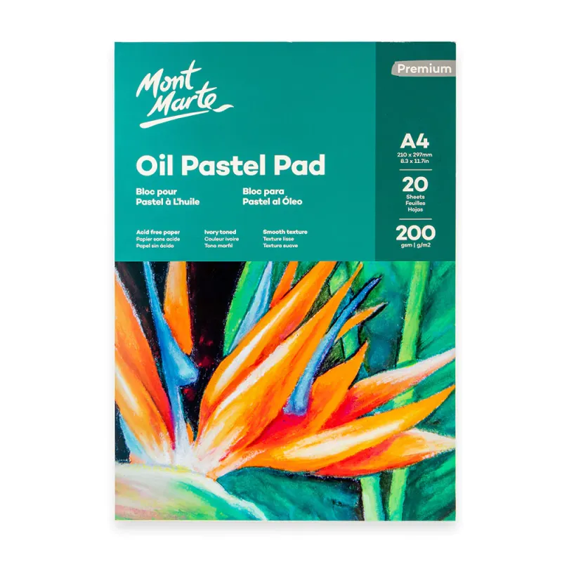 Block de Pastel al óleo Premium Mont Marte, A4 20H. 200 g/m²