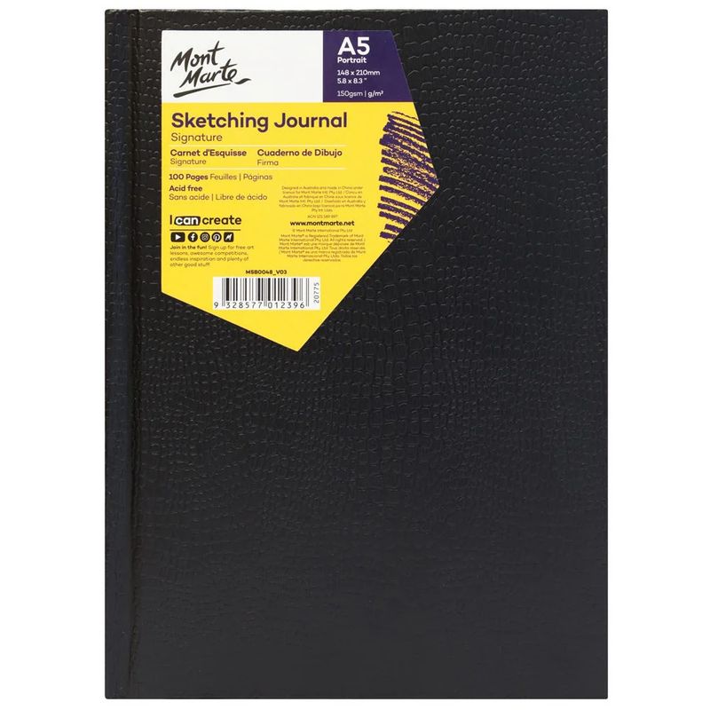 Cuaderno de Bocetos, tapa dura,  Mont Marte, 150 g/m², A5, vertical, 100 hojas