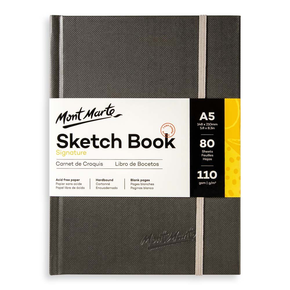 Cuaderno de Bocetos de tapa dura Mont Marte 110 g/m² A5 c/80 hojas