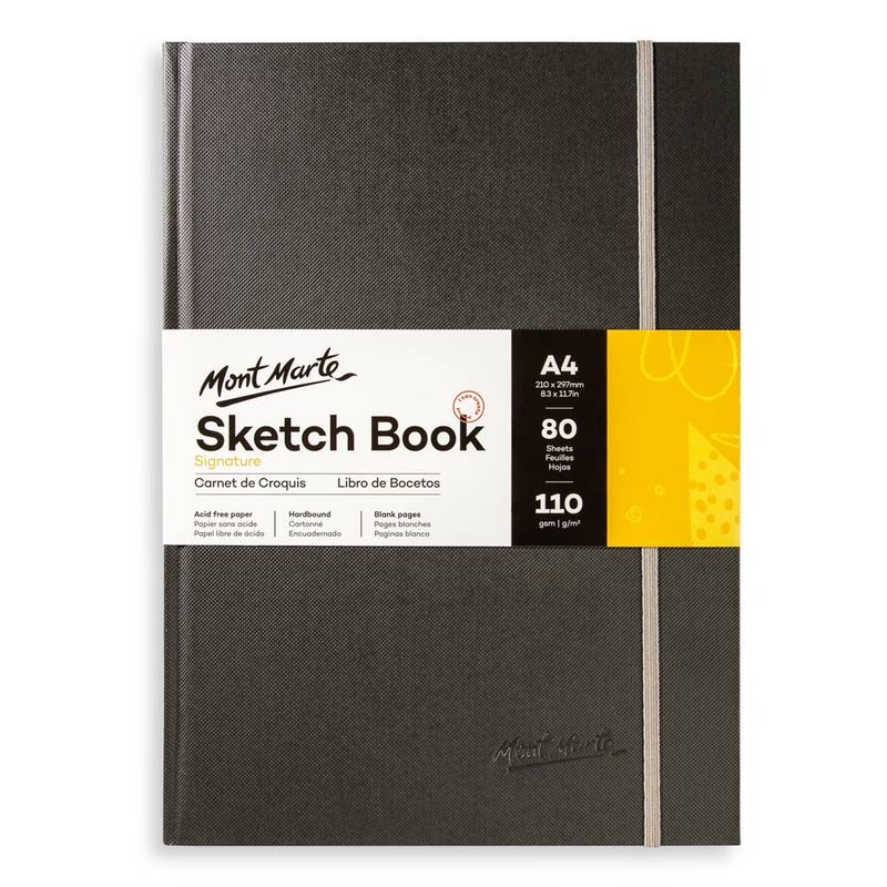 Cuaderno de Bocetos de tapa dura Mont Marte,  110 g/m² A4 c/80 hojas &quot;