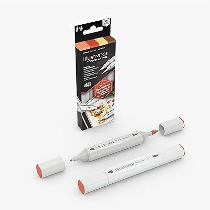 Marcador Spectrum Noir NATURAL para Ilustrar doble punta caja c/4 piezas