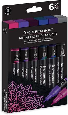 Marcador Spectrum Noir Metalico FLIP, color MARAVILLA COSMICA caja c/6 piezas