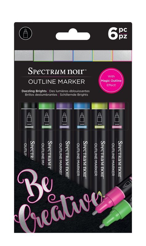 Marcador Spectrum Noir Metálico color BRILLOS DESLUMBRANTE caja c/6 piezas
