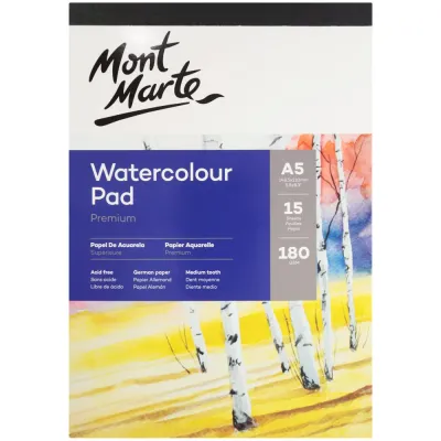 Block para ACUARELA, Papel alemán Premium A5 180 g/m² 15H.