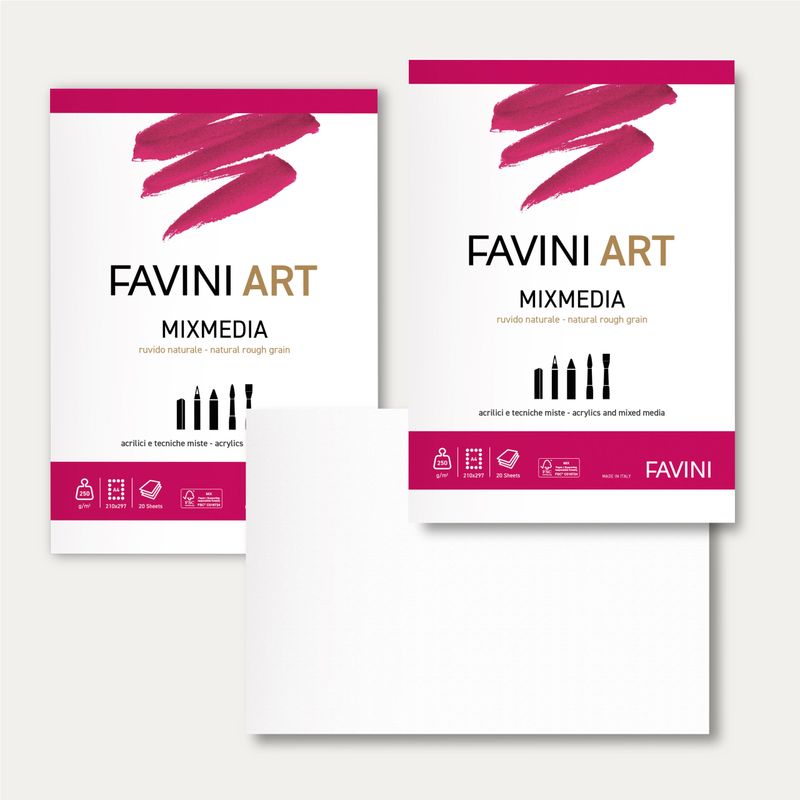 Block FAVINI ART MIXMEDIA 250grs. 20 hojas A4
