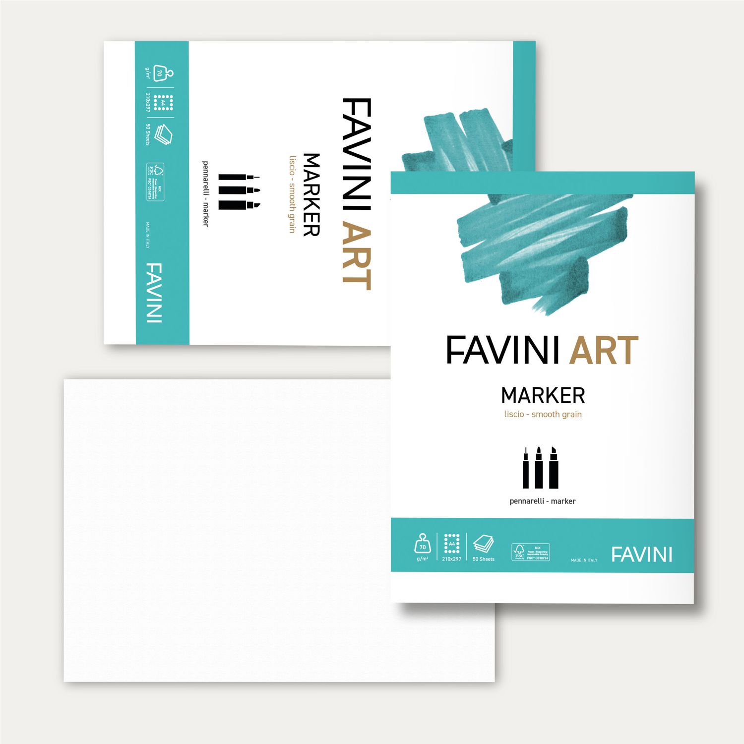 Block FAVINI ART para MARCADOR 70grs. A4 210x297 50 hojas. hecho en Italia