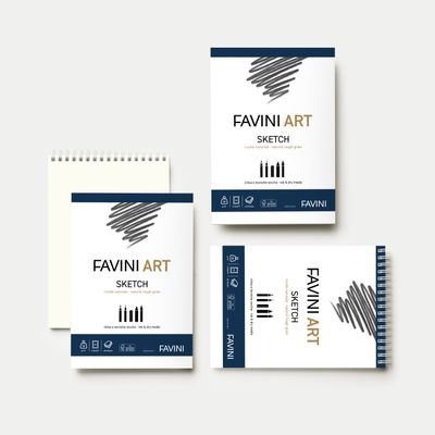 Cuaderno FAVINI ART SKETCH A4. 90g/m2, 210x297 40 hojas, hecho en Italia.