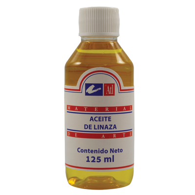 Aceite de LINAZA DE 125 ml, medio para aplicar oleos.