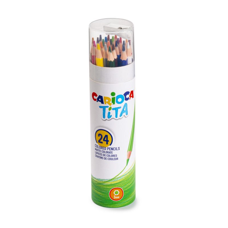 Lápiz de color Carioca TITA TUBO con tajador y 24 piezas