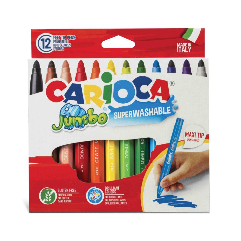 CARIOCA MARCADOR JUMBO SUPER LAVABLE C/12 PIEZAS