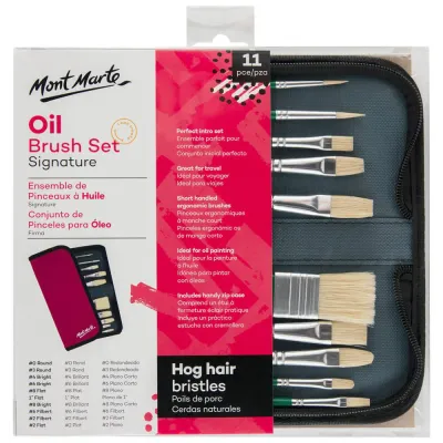Set de pinceles Mont Marte, para óleo c/11 piezas
