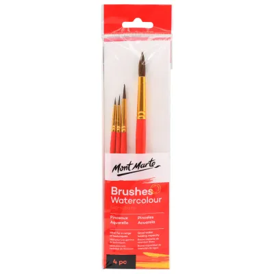 Pinceles Acuarela Mont Marte,  c/4piezas