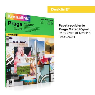 Papel RCUBIERTO MATE PRAGA ART573 KRONALINE paquete c/60 hojas. 170 g/m2 8ml.