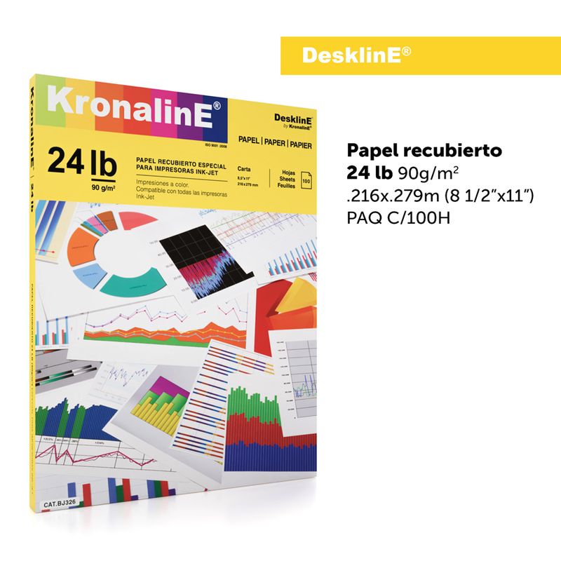 Papel Recubierto especial para INKJET MATE BJ326, 24 lbs. c/100 hojas
