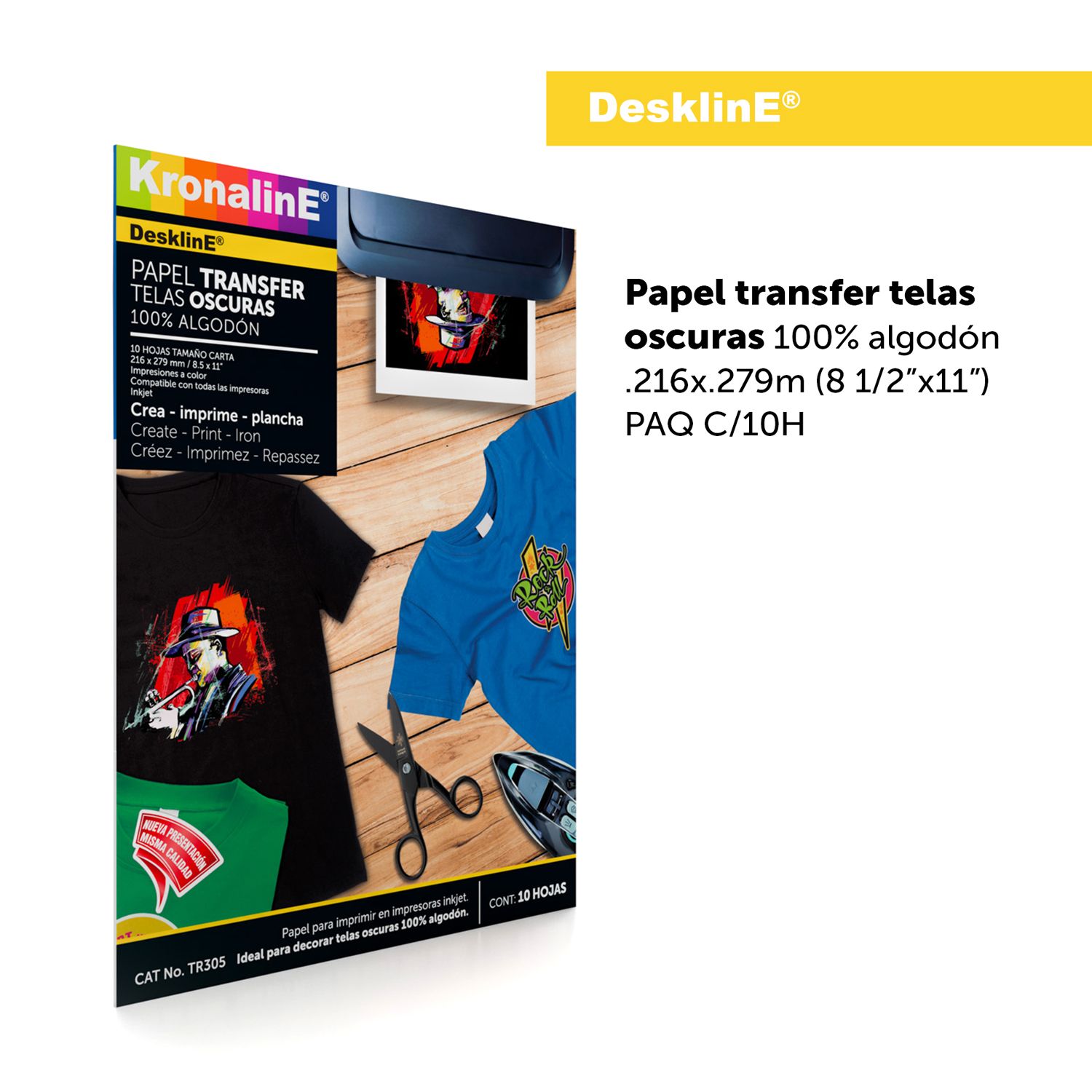 Papel TRANSFER TELAS OSCURAS TR305  caja c/10 hojas