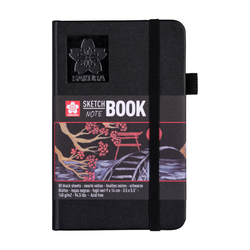 Cuaderno SAKURA para SKETCH y RETRATOS con 80 hojas Negras 9x14cm 140grs