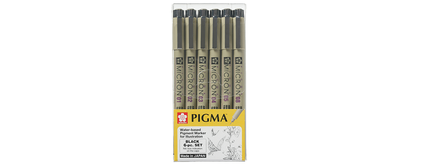 Estilógrafo  SAKURA PIGMA Micron Fineliner   C/6 01,02,03,04,05,08