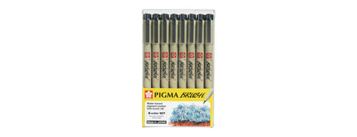 Estilógrafo SAKURA PIGMA BRUSH-PINCEL con/8 colores