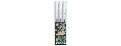 Lapicero Gelly Roll SAKURA Blanco blíster c/3 piezas.