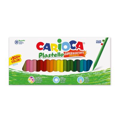 Crayón Plástico Carioca SUPER RESISTENTE c/30 piezas