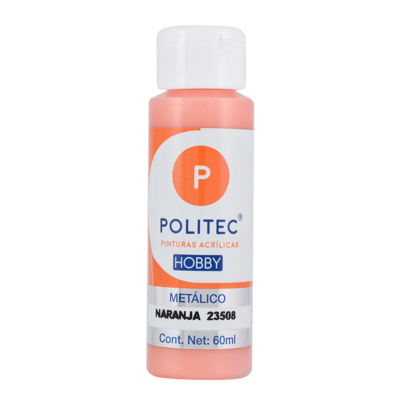 Acrílico POLITEC Hobby METALICO Naranja 60 ml c/1 pieza